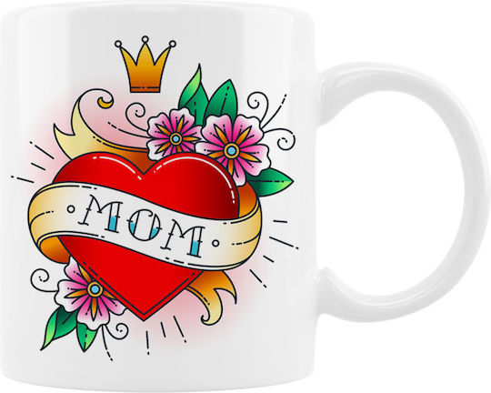 VOUR Mom & Dad Tattoo Hearts Mug Ceramic Multicolored 330ml