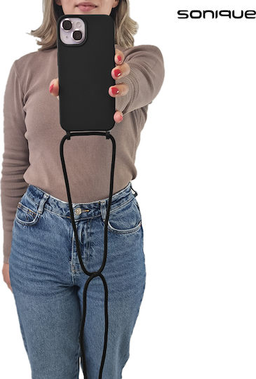 Sonique Back Cover Silicone 0.5mm with Strap Black (Redmi 13C 4G / Redmi 13C 5G / Poco C65 4G))