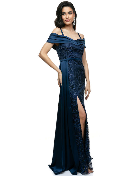 RichgirlBoudoir Maxi Βραδινό Φόρεμα Μπλε