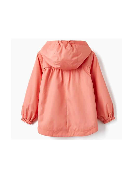 Zippy Kids Casual Jacket Windproof with Hood Coral