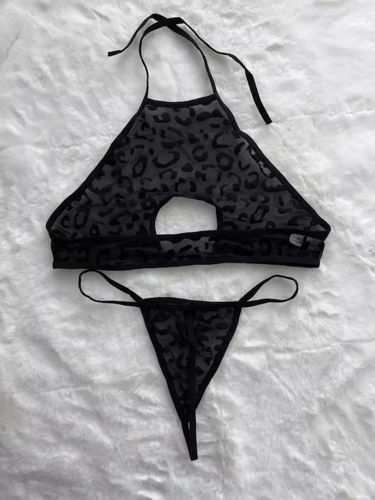 Fantasy Lingerie Комплект Дамско Бельо Сутиени с Прашка Black