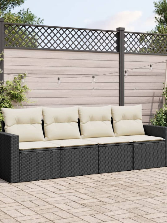 Corner Outdoor Sofa Rattan with Cushions 55x55x69cm