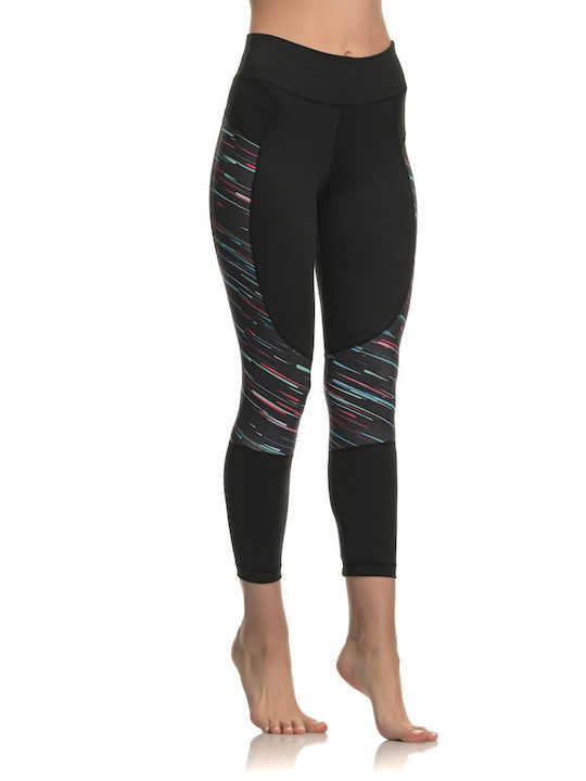 Push-up sports leggings with print | 5055-2 BLACK