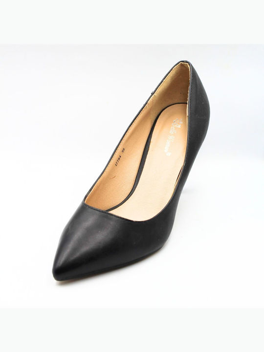 Plato Synthetic Leather Black Medium Heels