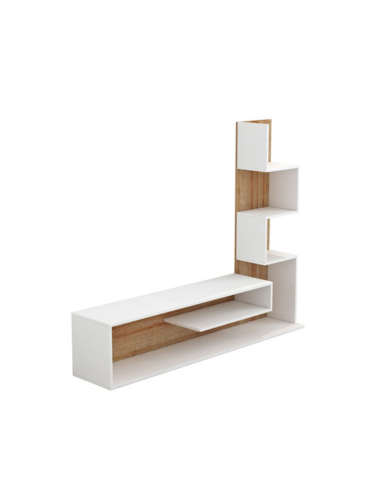 Edelie Living Room TV Unit White-natural L149.5xW29.5xH120cm