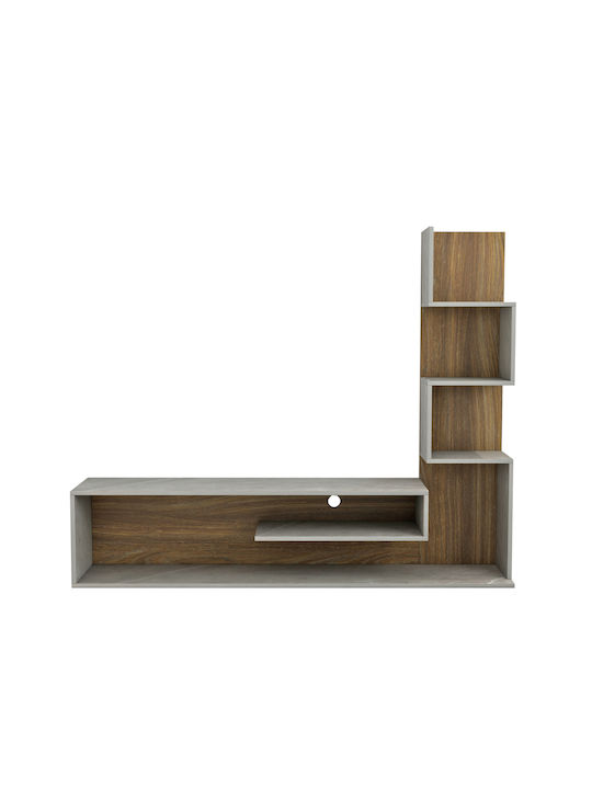 Wohnzimmer TV-Einheit Edelie Grey Stone Texture-natural L149.5xB29.5xH120cm