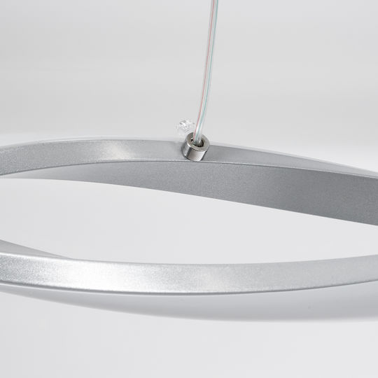 GloboStar Morales Silver LED Pendant Ceiling Light with Warm to Cool White Light Rail 90x14x14cm