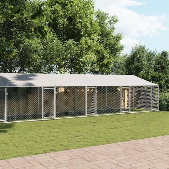 vidaXL Metallic Dog Park 1000x200x200cm Silver