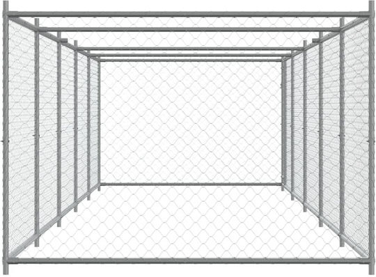 vidaXL Металик Парк За Куче 1000x200x150см Сив