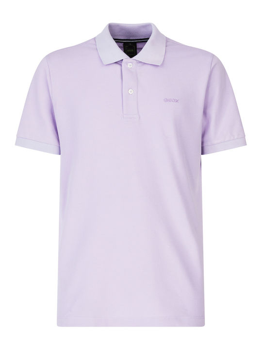 Geox Bluza Bărbătească cu Mânecă Scurtă Polo Violet