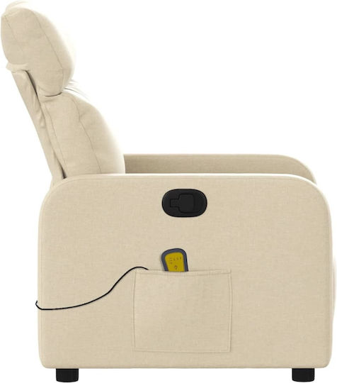 Relax Armchair Massage with Footstool Beige 66x89.5x95.5cm