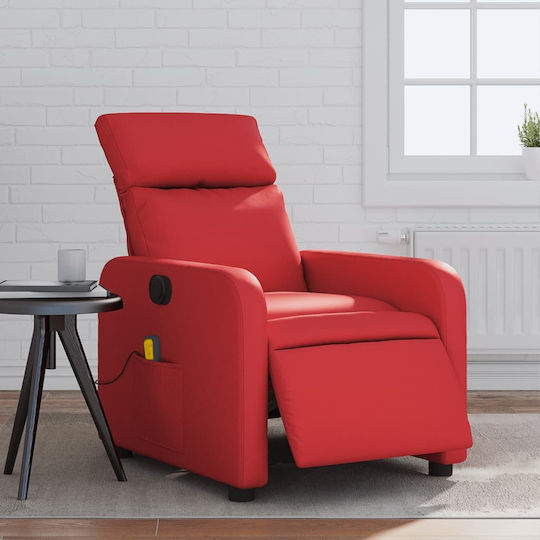 Relaxsessel Friseurwaschbecken mit Fußhocker aus Kunstleder Rot 66x89.5x95.5cm