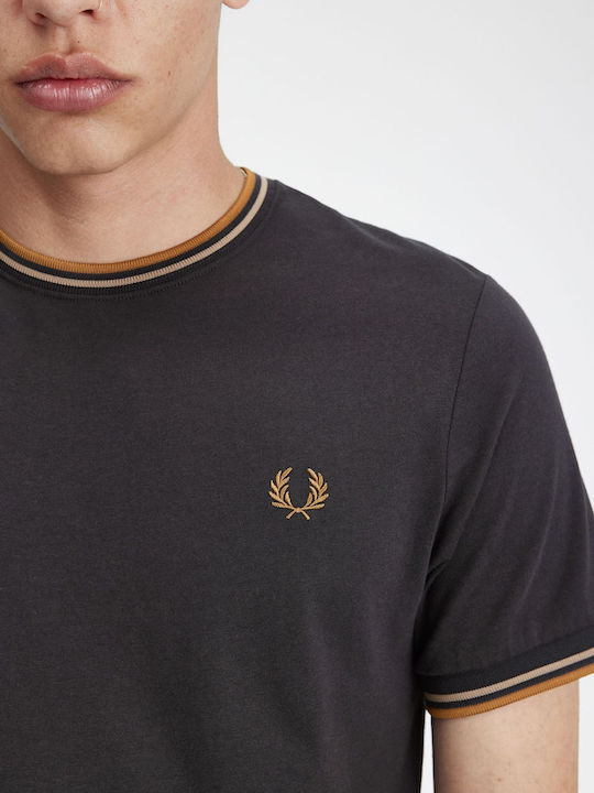 Fred Perry Twin Tipped T-shirt Bărbătesc cu Mânecă Scurtă Negru