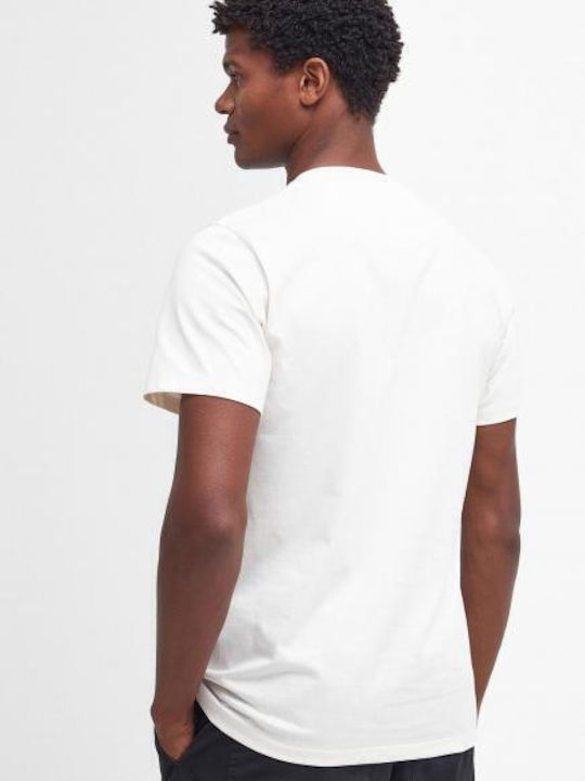 Barbour Ανδρικό Αθλητικό T-shirt Κοντομάνικο Λευκό