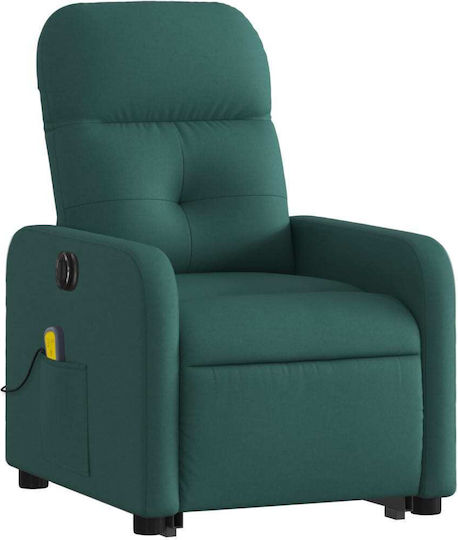 Πολυθρόνα Relax Massage με Υποπόδιο Πράσινη 66x89x96cm