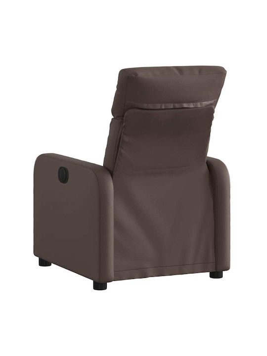 Relaxsessel mit Fußhocker aus Kunstleder Braun 66x89.5x95.5cm