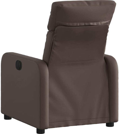Πολυθρόνα Relax με Υποπόδιο από Δερματίνη Καφέ 66x89.5x95.5cm