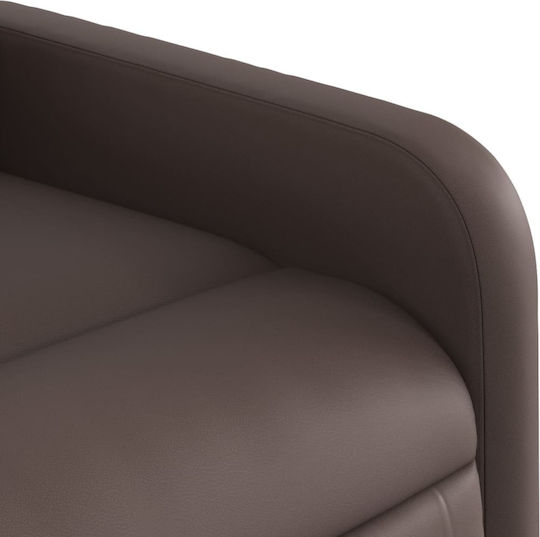 Πολυθρόνα Relax με Υποπόδιο από Δερματίνη Καφέ 66x89.5x95.5cm