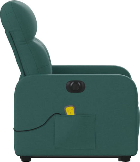 Πολυθρόνα Relax Massage με Υποπόδιο Πράσινη 66x89x96cm
