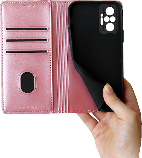Sonique Vintage Magnet Brieftasche Synthetisches Leder / Kunststoff / Silikon Rose Gold (Redmi Note 10 Pro)
