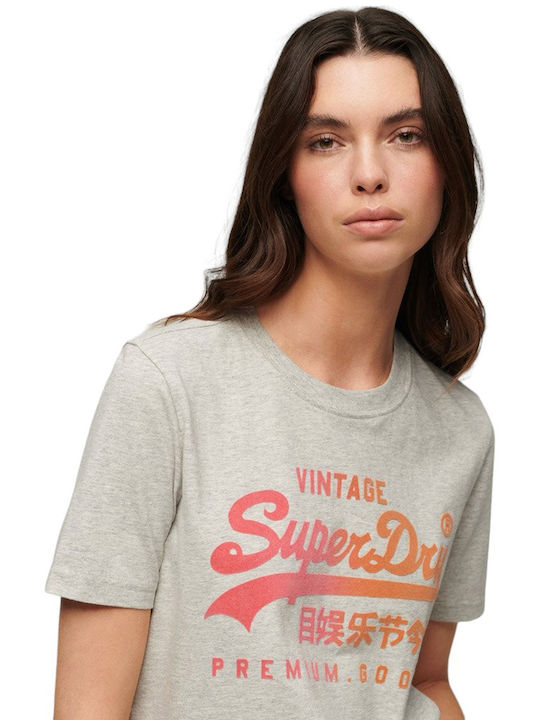 Superdry Γυναικείο T-shirt Γκρι