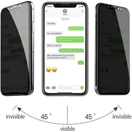 Поверителност Закалено стъкло за цялото лице (iPhone 14 Pro Max)