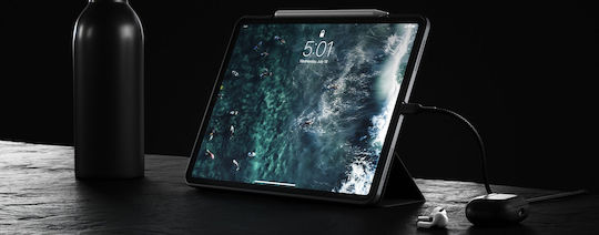 Nomad Folio Flip Cover Δερμάτινη Ανθεκτική με Πληκτρολόγιο στα Αγγλικά US Μαύρη (iPad Pro 2015 12.9")