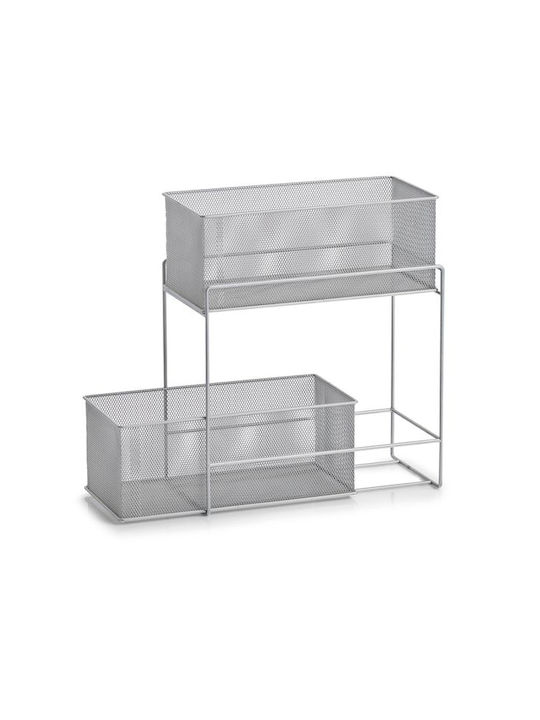 Zeller Επιτοίχια Ραφιέρα Μπάνιου Μεταλλική 17.5x35x42cm