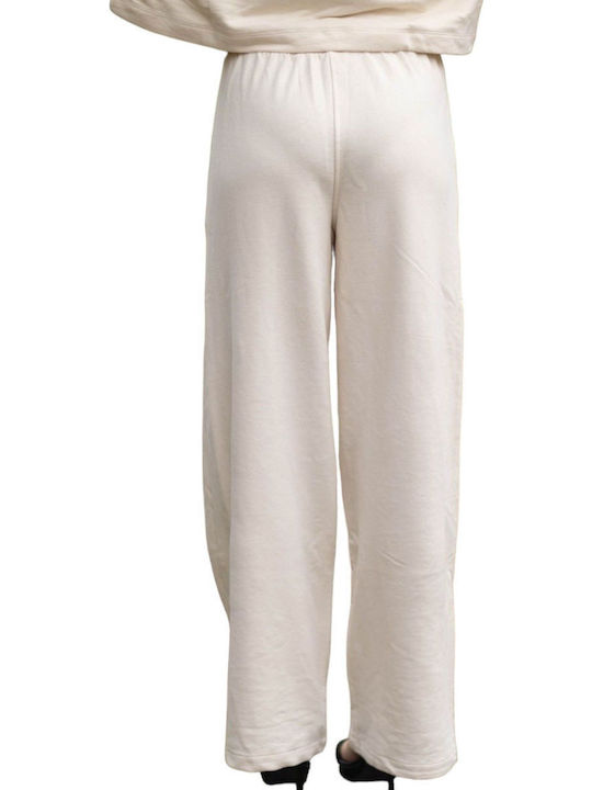 Only Damen Stoff Hose Wide Beige