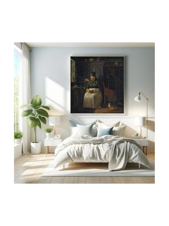 Christmas Morning In A Farmhouse By Christen Dalsgaard Gemälde auf Leinwand 110x110cm