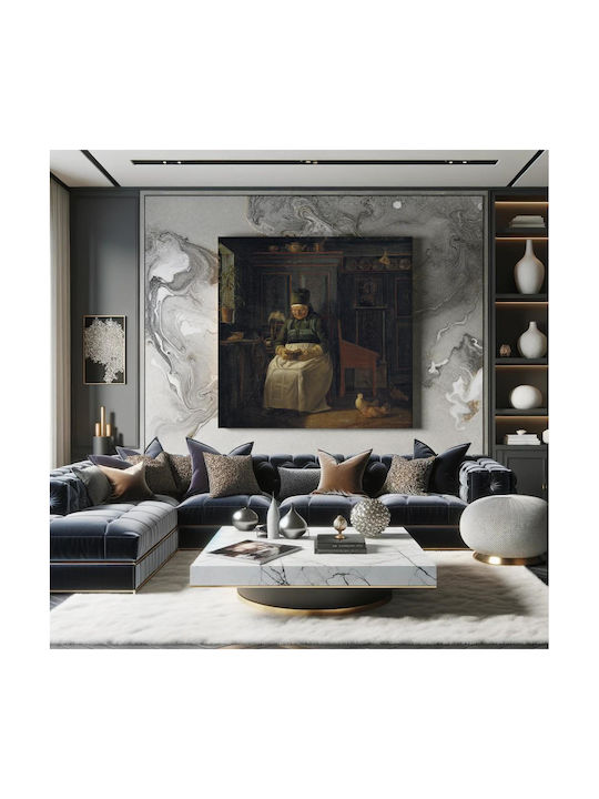 Christmas Morning In A Farmhouse By Christen Dalsgaard Gemälde auf Leinwand 110x110cm