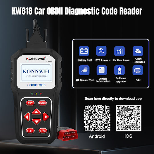 Konnwei Car Diagnostics Digital Bluetooth Tool OBD 2