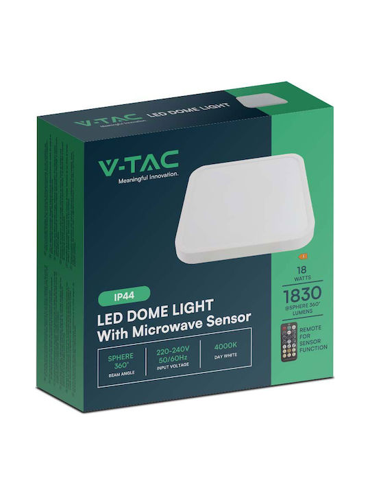 V-TAC Τετράγωνο LED Panel 36W με Φυσικό Λευκό Φως 4000K