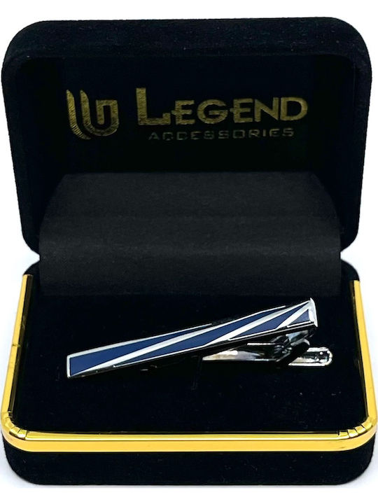Legend Accessories Silver Tie Clip Син