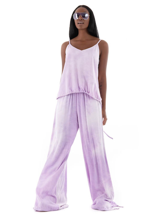 Deha Women's Fabric Trousers Lilac