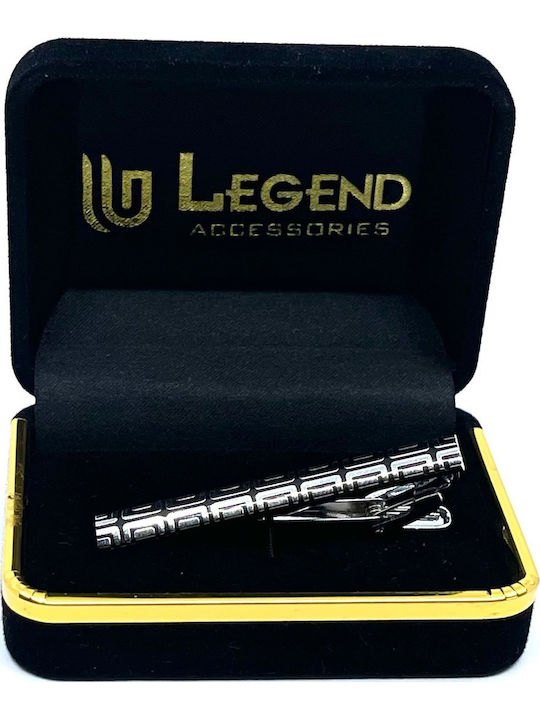 Legend Accessories Silver Tie Clip Black