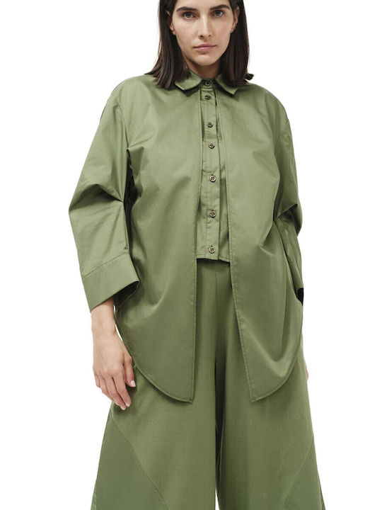 Damen Stoff Hose Grün