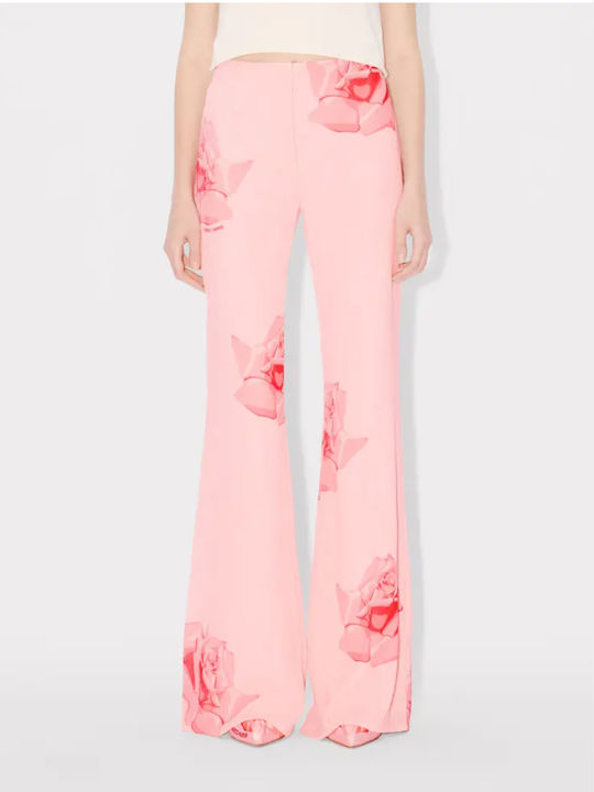 Kenzo Damen Stoff Hose Schlag Rosa