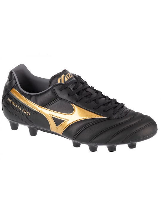 Mizuno Morelia Ii Pro FG Χαμηλά Ποδοσφαιρικά Παπούτσια με Τάπες Μαύρα