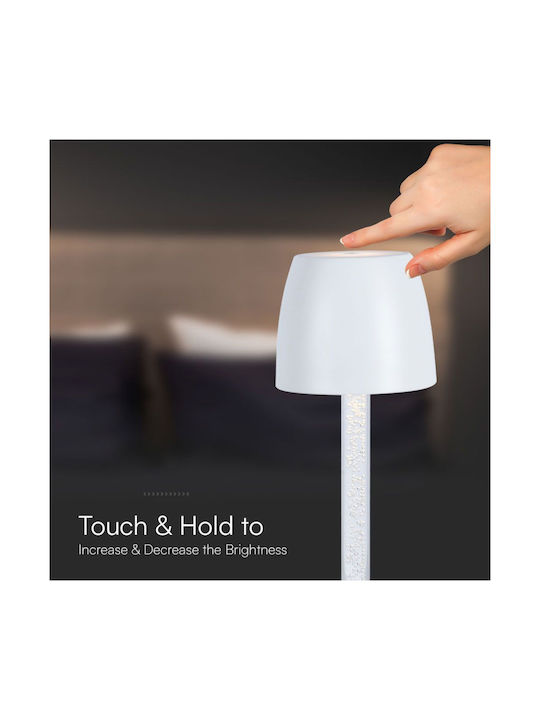 V-TAC Kunststoff Tischlampe LED mit Weiß Schirm und Basis