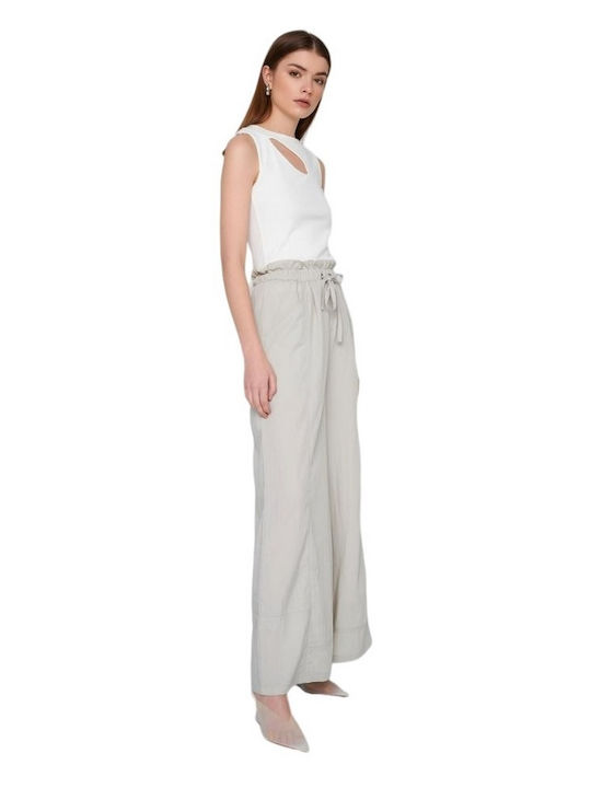 Ale - The Non Usual Casual Women's Fabric Trousers Ice