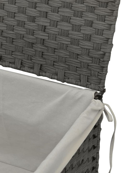 vidaXL Καλάθι Απλύτων Υφασμάτινο με Καπάκι 55.5x35x34cm Γκρι