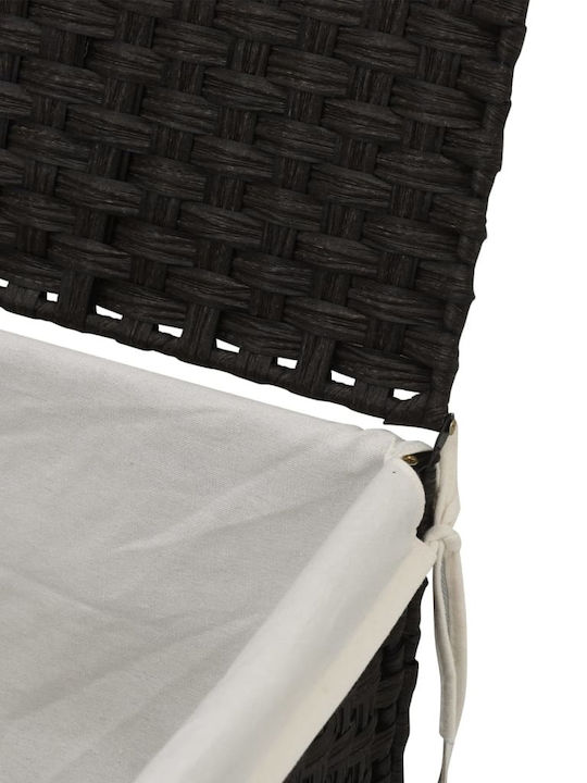 vidaXL 372052 Καλάθι Απλύτων Πλαστικό με Καπάκι 55.5x35x34cm Μαύρο
