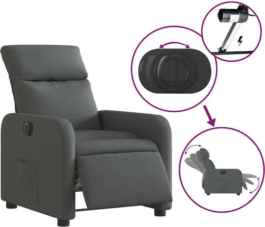 Relax Armchair with Footstool Gray 66x89.5x95.5cm