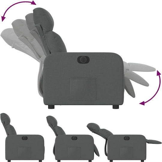 Relax Armchair with Footstool Gray 66x89.5x95.5cm