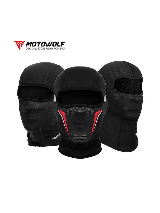 Motowolf Full Face Μπαλακλάβα Αναβάτη Μοτοσυκλέτας Μαύρο Χρώμα