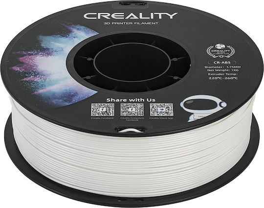 Creality3D ABS 3D Printer Filament 1.75mm Λευκό 1τμχ (Spool)