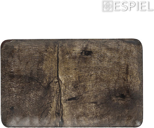 Espiel Rectangular Wooden Decorative Platters Set Hybrid Green 26x16cm 6pcs
