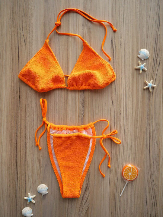 Bikini-Set Hohe Taille Orange