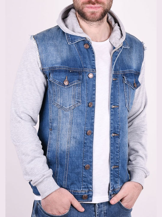 True Rise Men's Winter Denim Jacket Blue